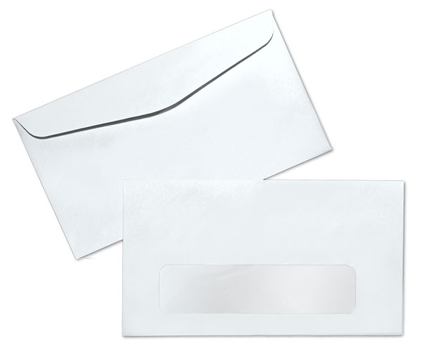 8 5/8 24lb White Wove Check Window 1x4 Envelope | Envelope Cafe